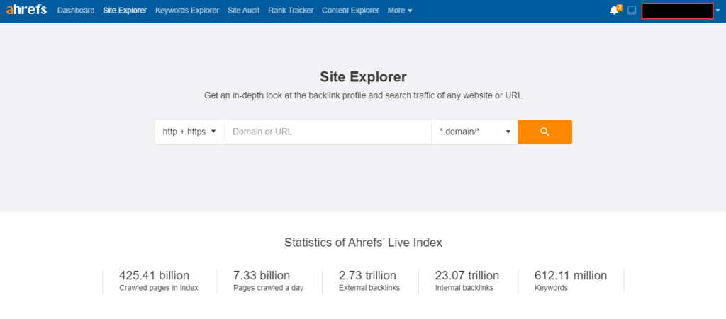 Ahrefs Site Explorer