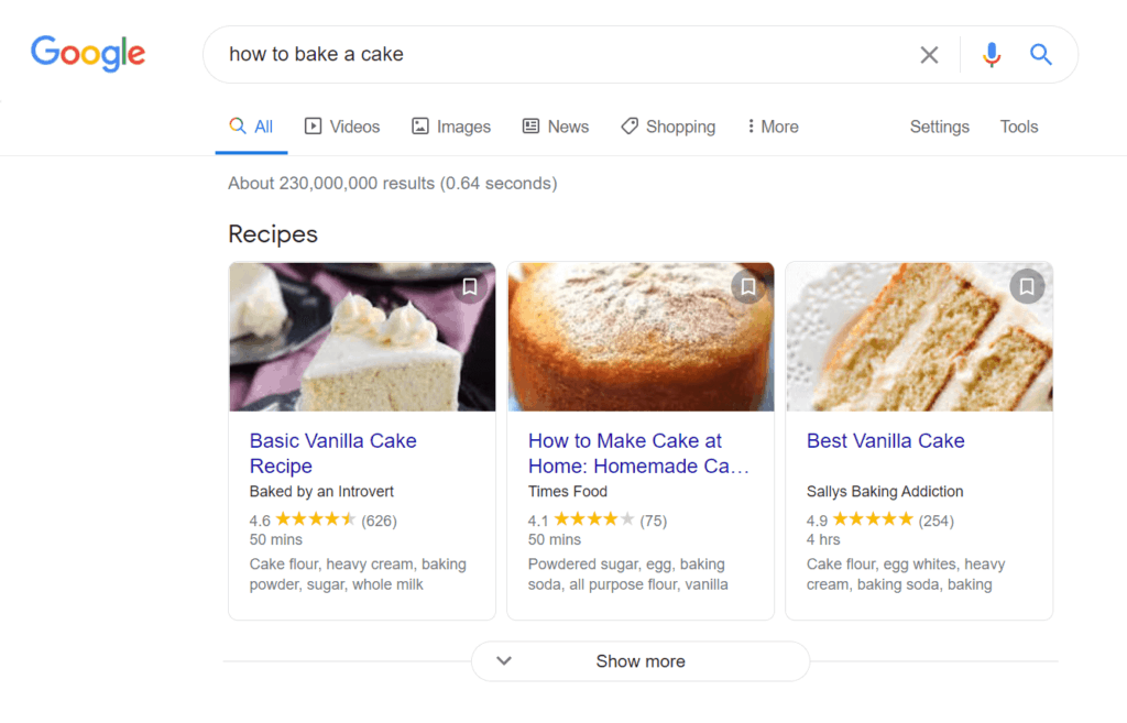 Title Tag Example How To Bake A Cake