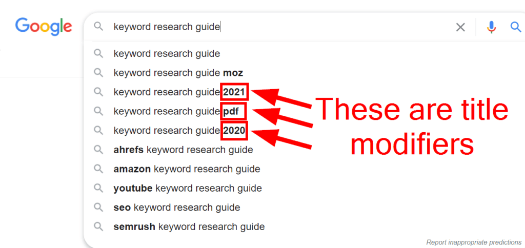 Use Of Title Modifiers
